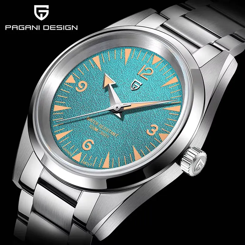Pagani Design Railmaster Light Blue Dial Men's Watch- PD-1793